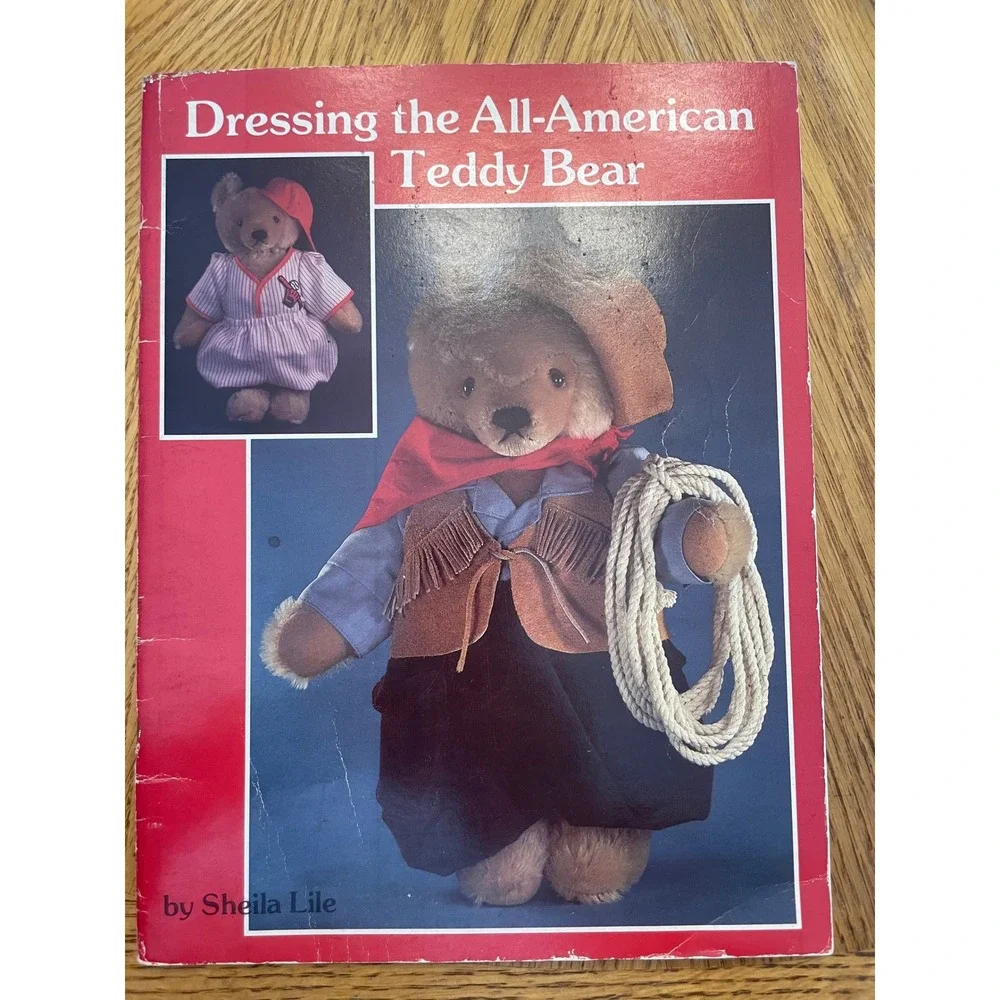 2 Vintage Teddy Bear Outfit Pattern Books Dressing All-American Haute Couture